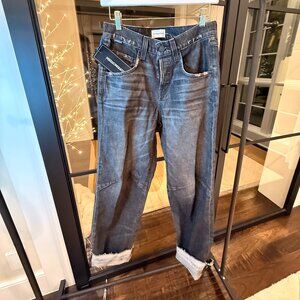 Cotton Citizen Mila Relaxed Fit Belmont Coated jeans $325 Retail Black